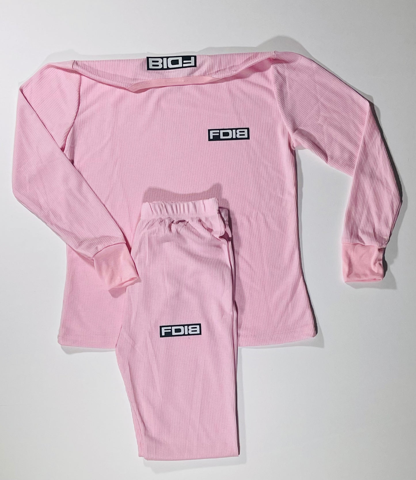 Women's Waffle Weave  Thermal Sets With FDIB Patch Logo