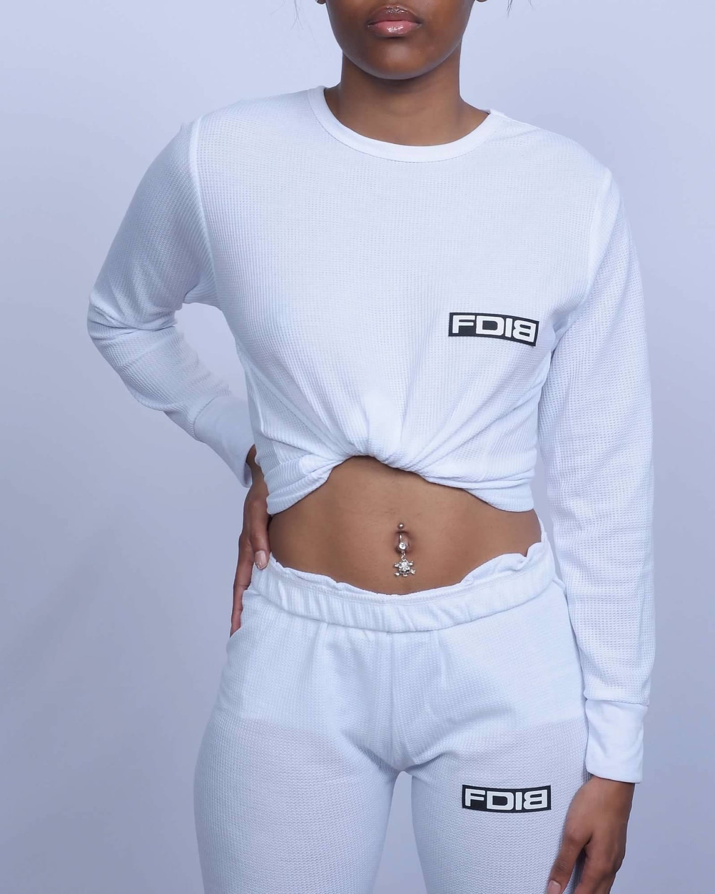 Women's Waffle Weave  Thermal Sets With FDIB Patch Logo