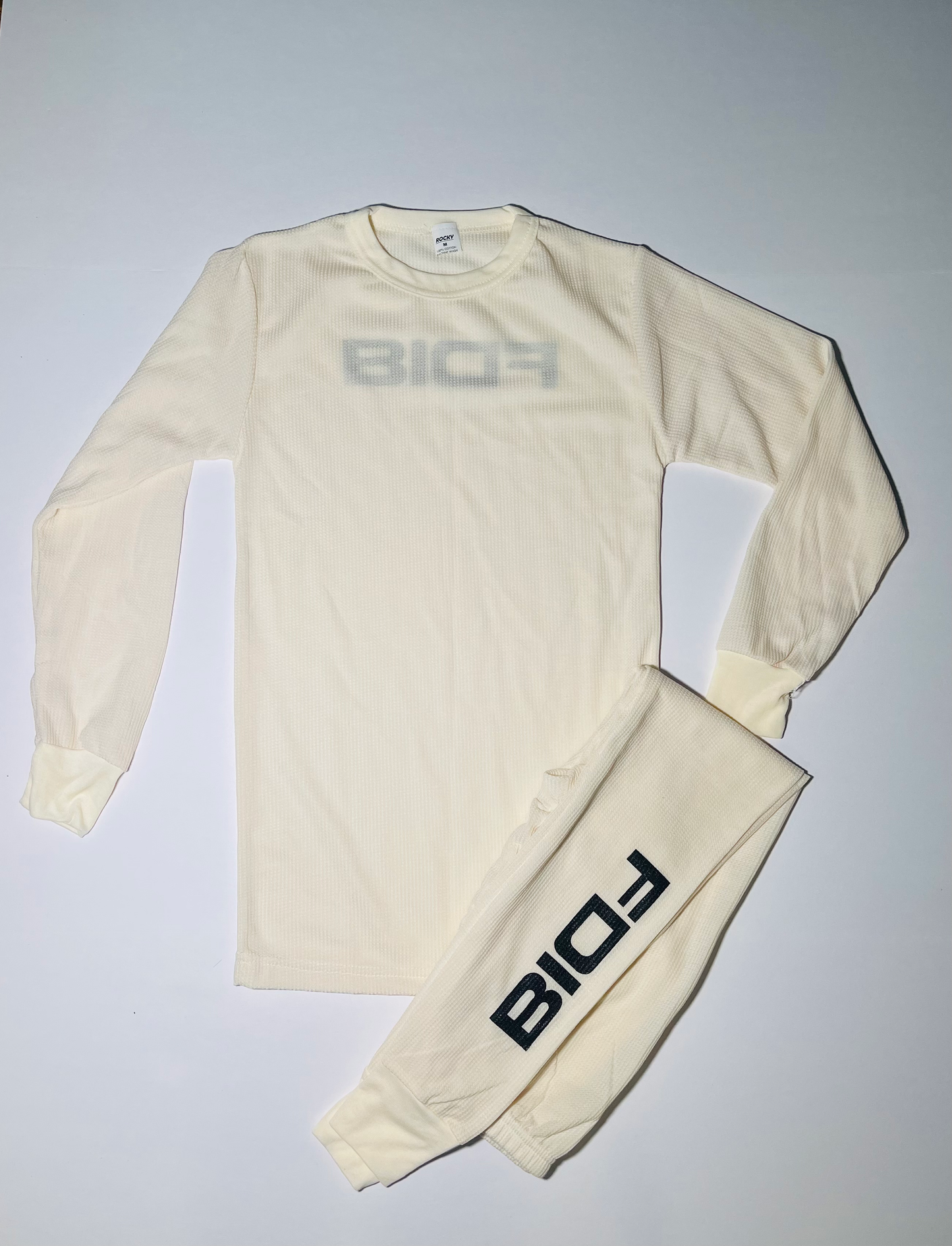 Men's Thermal Tops & Bottoms With Black FDIB Logo