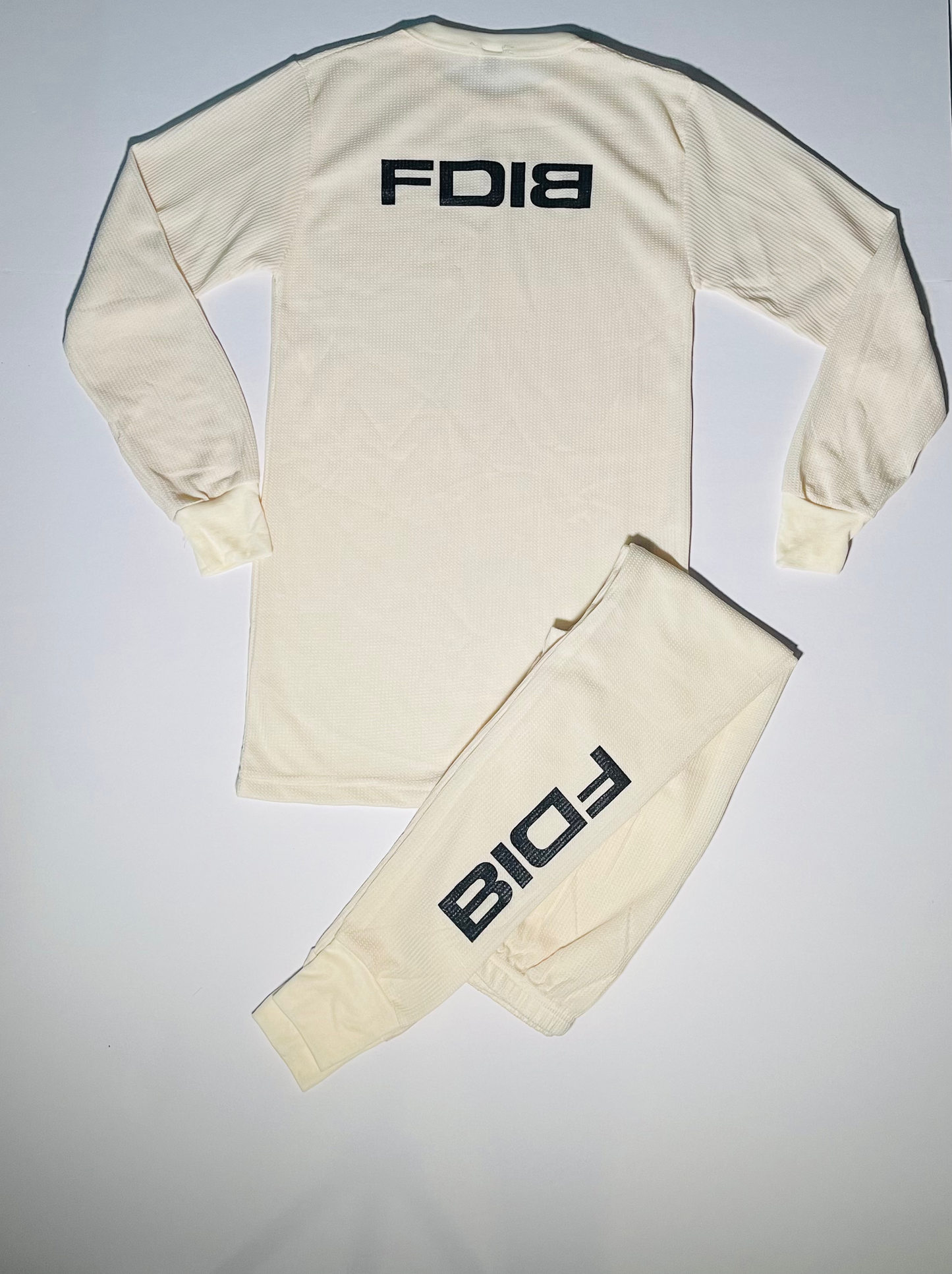 Men's Thermal Tops & Bottoms With Black FDIB Logo